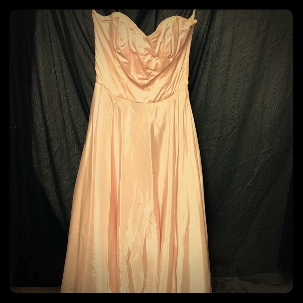 1950s Vintage Pale Pink Taffeta Prom Dress